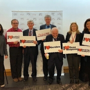 From left to right: Yuhuan Chen, Thomas Oscar, Richard Whiting, Marcel Zwietering, Bob Buchanan, Jane Van Doren, and Elizabeth (Noelia) Williams.