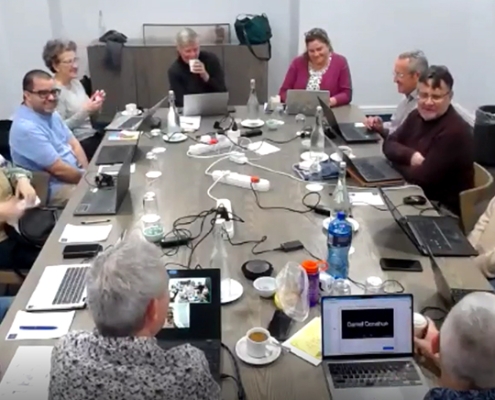ICMSF members and consultants engage in technical discussions during the 59th Annual Meeting, where progress was made on Book 9, position papers, and other key scientific initiatives.